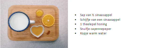 sinaasappelsap honing cayennepeper