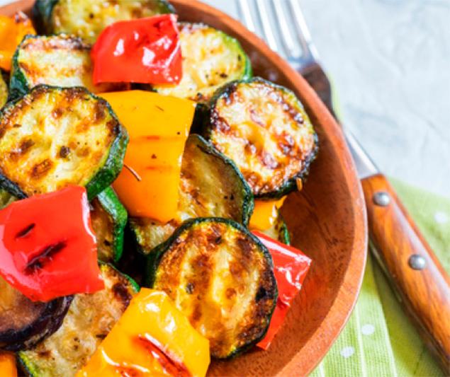 Gegrilde courgette en paprika 