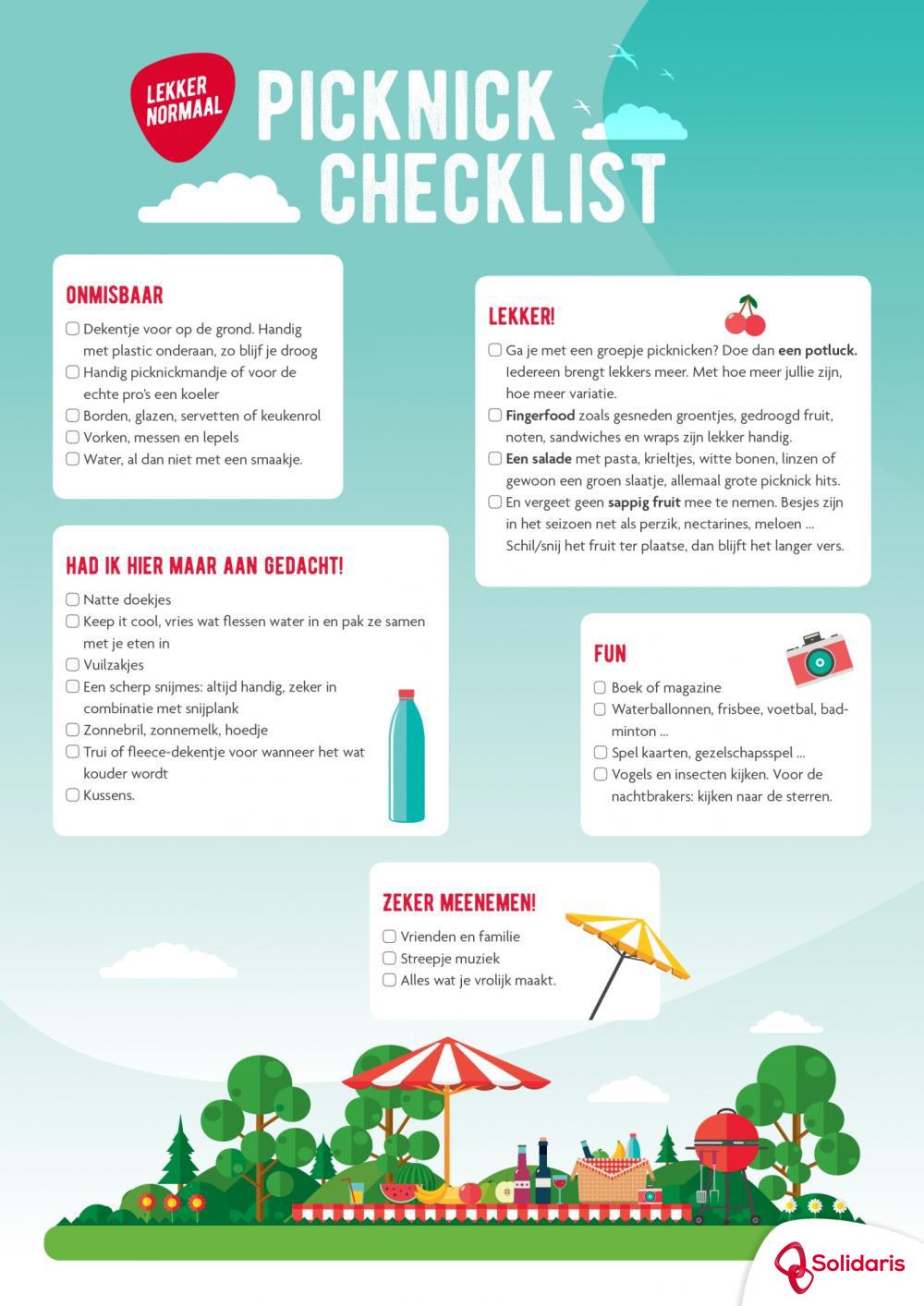 Picknick checklist