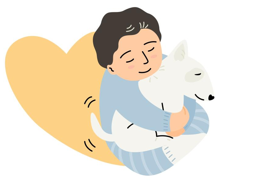 Kind knuffelt met hond