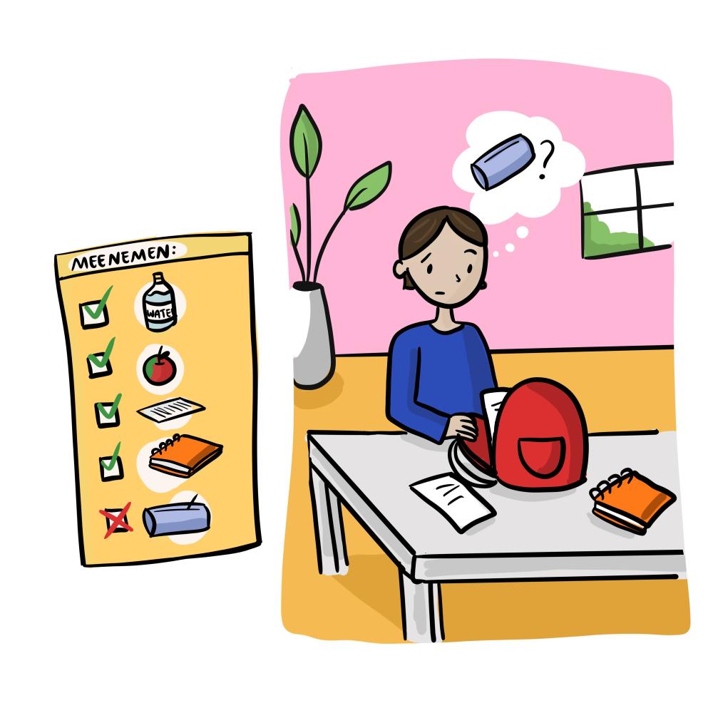 Kind met adhd is schoolspullen vergeten