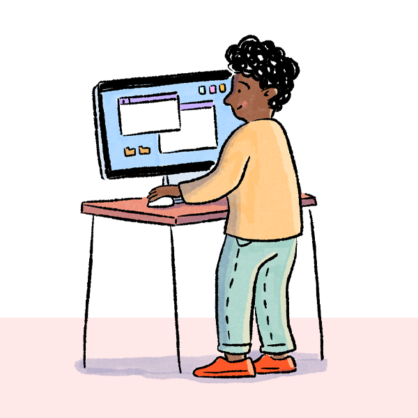 illustratie standing desk
