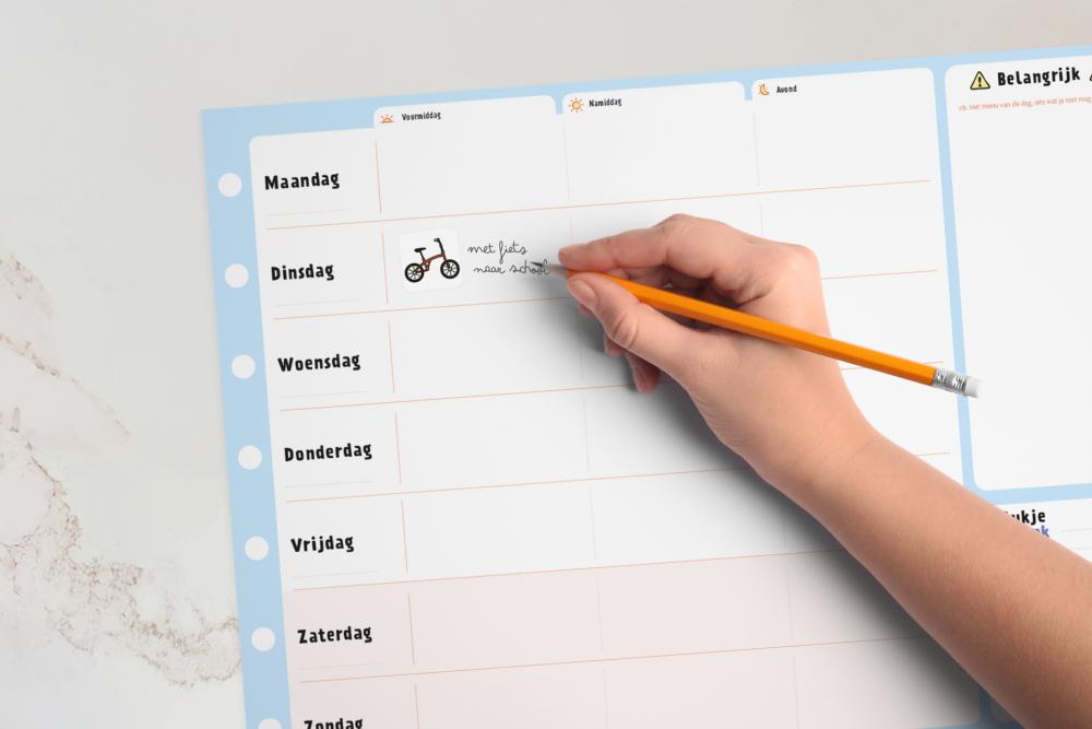 Invullen weekplanning