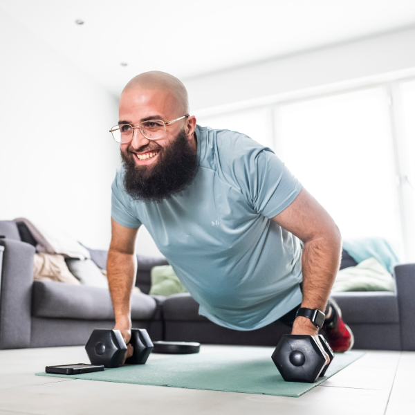 Mo aan het sporten met de Vity app