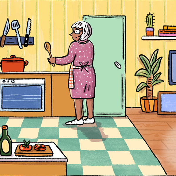 Illustratie valpreventie keuken